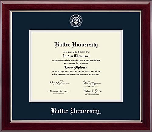 Church Hill Classics Butler University - Silver Embossed - Featuring Gallery Moulding - Officially Licensed - Diploma Size 11" x 8.5"