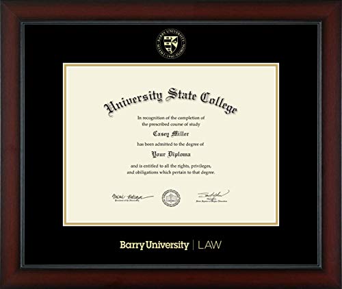 Barry University School of Law - Officially Licensed - Gold Embossed Diploma Frame - Document Size 20" x 15"