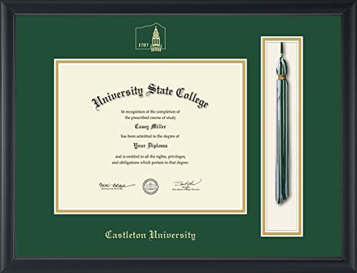 Castleton University - Officially Licensed - Gold Embossed Tassel Diploma Frame - Document Size 10" x 8"