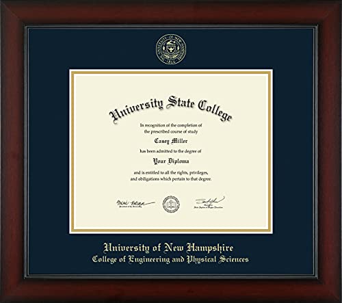 University of New Hampshire College of Engineering and Physical Sciences - Officially Licensed - Gold Embossed Diploma Frame - Document Size 10" x 8"