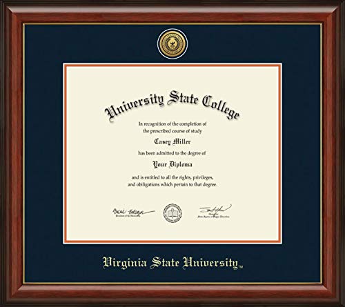 Virginia State University - Officially Licensed - Master's - Gold Medallion Diploma Frame - Document Size 17" x 14"