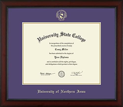 University of Northern Iowa - Officially Licensed - PhD - Gold Embossed Diploma Frame - Document Size 14" x 11"