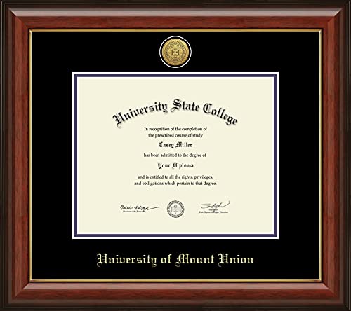 University of Mount Union - Officially Licensed - Gold Medallion Diploma Frame - Document Size 10" x 8"