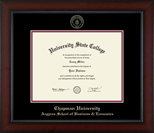 Chapman University Argyros School of Business & Economics - Officially Licensed - Gold Embossed Diploma Frame - Document Size 11" x 8.5"