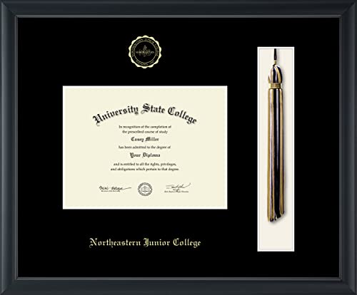 Northeastern Junior College - Officially Licensed - Gold Embossed Tassel Diploma Frame - Document Size 8" x 6"