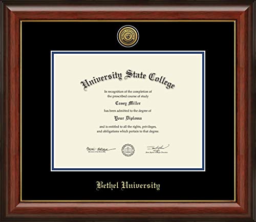 Bethel University at Indiana - Officially Licensed - Gold Medallion Diploma Frame - Document Size 11" x 8.5"