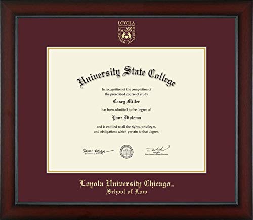 Loyola University Chicago School of Law - Officially Licensed - Gold Embossed Diploma Frame - Document Size 14" x 11"