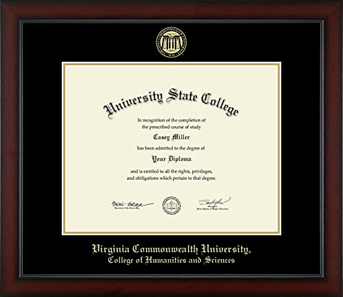 Virginia Commonwealth University College of Humanities and Sciences - Officially Licensed - Gold Embossed Diploma Frame - Document Size 14" x 11"