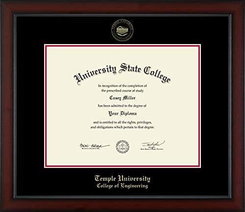 Temple University College of Engineering - Officially Licensed - Gold Embossed Diploma Frame - Document Size 14" x 11"