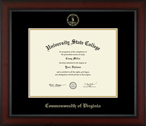 Commonwealth of Virginia - Officially Licensed - Gold Embossed Official State Seal Document Frame - Certificate Size 11" x 8.5"