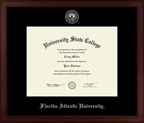 Florida Atlantic University - Officially Licensed - Silver Embossed Diploma Frame - Document Size 11" x 8.5"