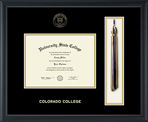 Colorado College - Officially Licensed - Gold Embossed Tassel Diploma Frame - Document Size 8" x 6"