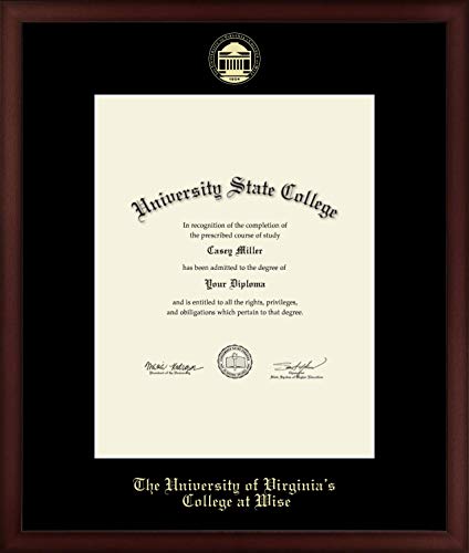 The University of Virginia's College at Wise - Officially Licensed - Gold Embossed Diploma Frame - Document Size 17" x 22"