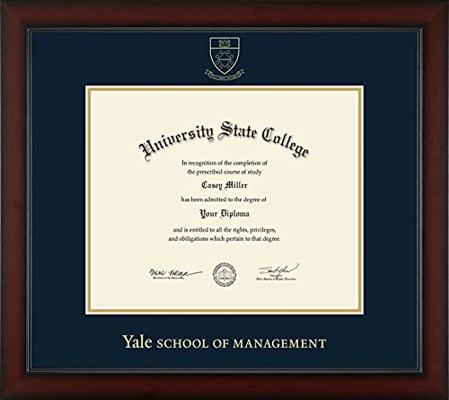 Yale University School of Management - Officially Licensed - Gold Embossed Diploma Frame - Document Size 12.625" x 10.313"