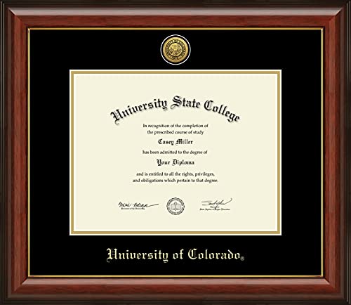 University of Colorado - Officially Licensed - Gold Medallion Diploma Frame - Document Size 11" x 8.5"