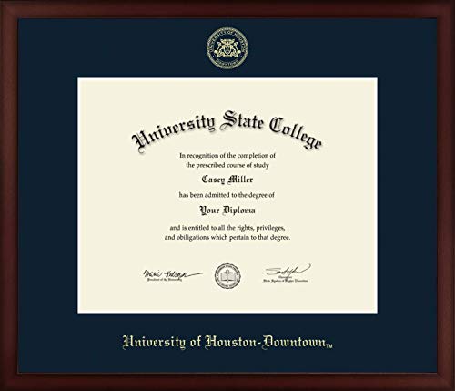 University of Houston Downtown - Officially Licensed - Gold Embossed Diploma Frame - Document Size 14" x 11"