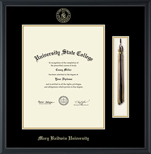 Mary Baldwin University - Officially Licensed - Gold Embossed Tassel Diploma Frame - Document Size 11" x 14"