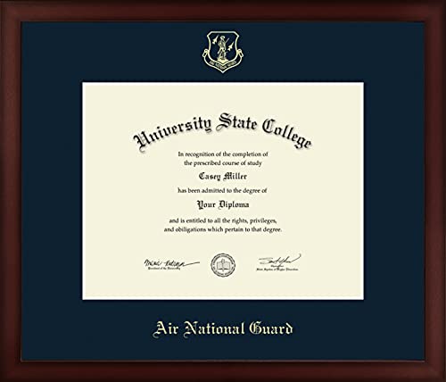 Air National Guard - Officially Licensed - Gold Embossed Certificate Frame - Document Size 11" x 8.5"