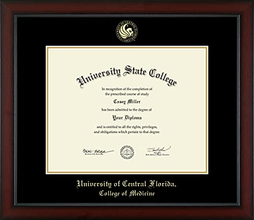 University of Central Florida College of Medicine - Officially Licensed - Gold Embossed Diploma Frame - Document Size 14" x 11"