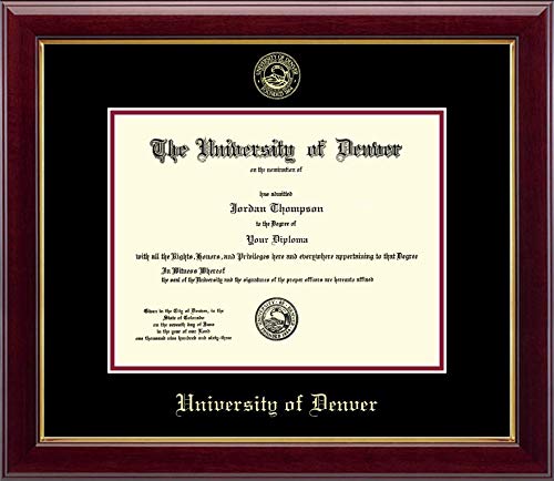 Church Hill Classics University of Denver - Gold Embossed - Featuring Gallery Moulding - Officially Licensed - Diploma Size 11" x 8.5"