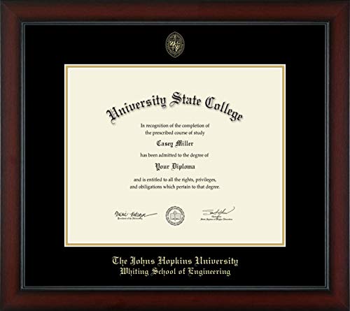 Johns Hopkins University Whiting School of Engineering - Officially Licensed - Gold Embossed Diploma Frame - Document Size 17" x 14"