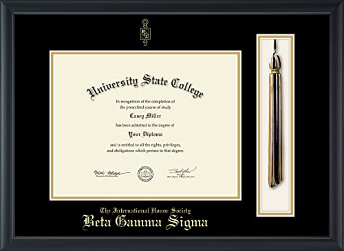 Beta Gamma Sigma Honor Society - Officially Licensed - Gold Embossed Tassel Diploma Frame - Document Size 11" x 8.5"