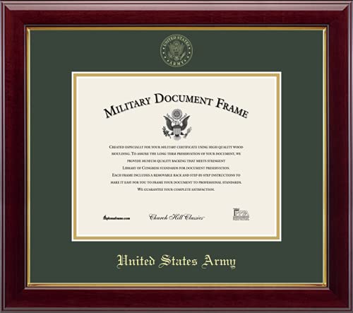 Church Hill Classics United States Army Certificate Frame - Featuring Gallery Moulding - Horizontal Orientation - Officially Licensed - Document Size 10" x 8"