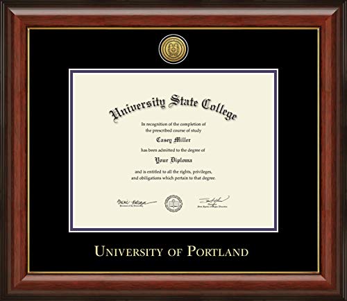 University of Portland - Officially Licensed - Gold Medallion Diploma Frame - Document Size 11" x 8.5"