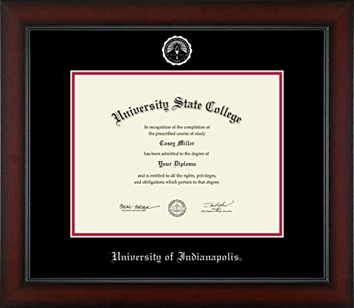 University of Indianapolis - Officially Licensed - PhD - Silver Embossed Diploma Frame - Document Size 11" x 8.5"