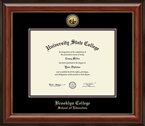 Brooklyn College School of Education - Officially Licensed - Gold Medallion Diploma Frame - Document Size 11" x 8.5"