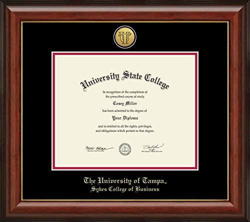 University of Tampa Sykes College of Business - Officially Licensed - Gold Medallion Diploma Frame - Document Size 10" x 8"