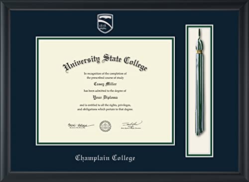 Champlain College - Officially Licensed - Silver Embossed Tassel Diploma Frame - Document Size 11" x 8.5"