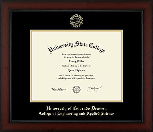 University of Colorado Denver College of Engineering and Applied Science - Officially Licensed - Gold Embossed Diploma Frame - Document Size 11" x 8.5"