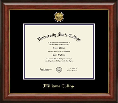 Williams College - Officially Licensed - Gold Medallion Diploma Frame - Document Size 11" x 8.5"