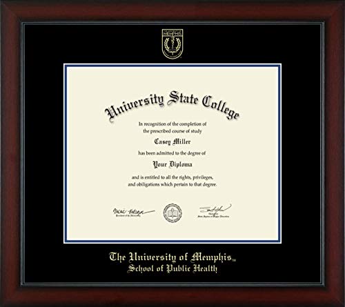 The University of Memphis School of Public Health - Officially Licensed - 2010 to Present PhD - Gold Embossed Diploma Frame - Document Size 17" x 14"