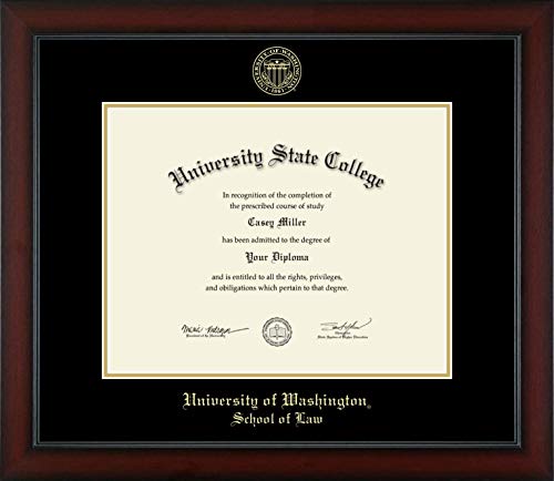 University of Washington School of Law - Officially Licensed - Gold Embossed Diploma Frame - Document Size 14" x 11"