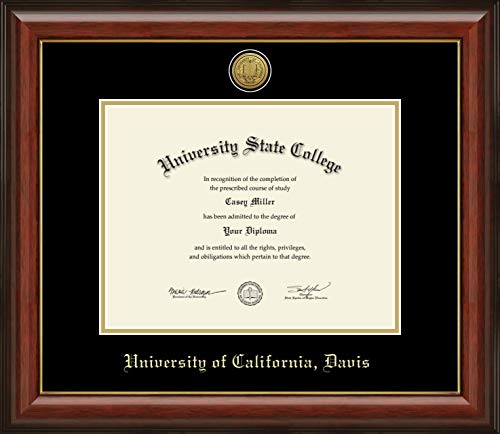 University of California Davis - Officially Licensed - Gold Medallion Diploma Frame - Document Size 11" x 8.5"