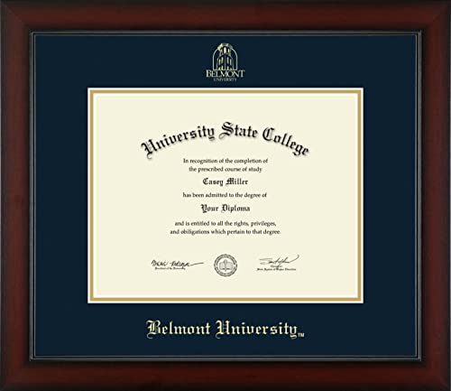 Belmont University - Officially Licensed - Gold Embossed Diploma Frame - Document Size 11" x 8.5"