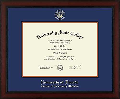 University of Florida College of Veterinary Medicine - Officially Licensed - Gold Embossed Diploma Frame - Document Size 16" x 11.5"