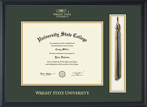 Wright State University - Officially Licensed - Gold Embossed Tassel Diploma Frame - Document Size 11" x 8.5"