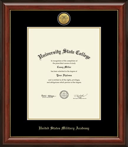 United States Military Academy Westpoint - Officially Licensed - Commission Certificate - Gold Medallion Diploma Frame - Document Size 11" x 14"