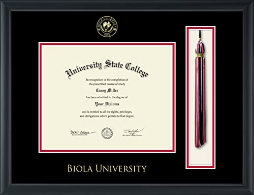 Biola University - Officially Licensed - Gold Embossed Tassel Diploma Frame - Document Size 10" x 8"