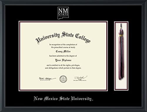 New Mexico State University in Las Cruces - Officially Licensed - Silver Embossed Tassel Diploma Frame - Document Size 14" x 11"