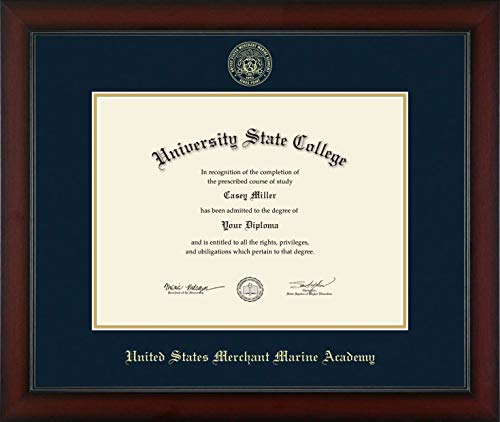 United States Merchant Marine Academy - Officially Licensed - Gold Embossed Diploma Frame - Document Size 16" x 12"