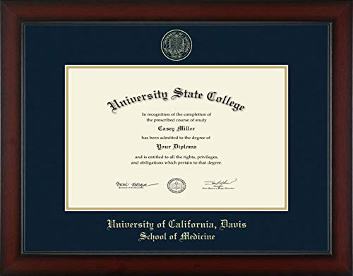 University of California Davis School of Medicine - Officially Licensed - Gold Embossed Diploma Frame - Document Size 17" x 11"