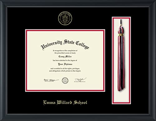 Emma Willard School - Officially Licensed - Gold Embossed Tassel Diploma Frame - Document Size 9" x 7"