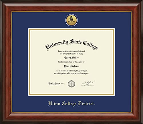 Blinn College - Officially Licensed - Gold Medallion Diploma Frame - Document Size 11" x 8.5"