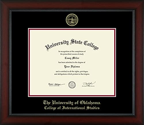 The University of Oklahoma College of International Studies - Officially Licensed - Gold Embossed Diploma Frame - Document Size 11" x 8.5"