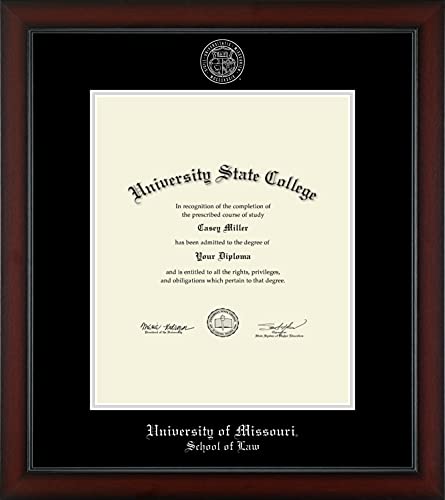 University of Missouri Columbia School of Law - Officially Licensed - Pre-Spring 2021 PhD - Silver Embossed Diploma Frame - Document Size 14" x 17"