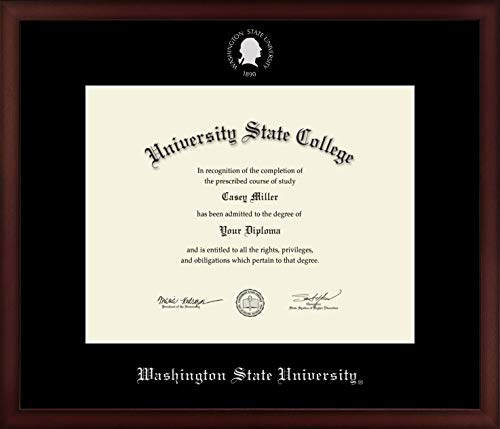 Washington State University - Officially Licensed - Silver Embossed Diploma Frame - Document Size 14" x 11"